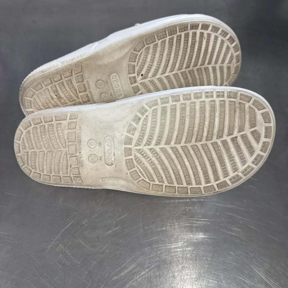 Crocs Unisex/Adult Classic Slide V2 Sandal White US Men's 8 Women's 10